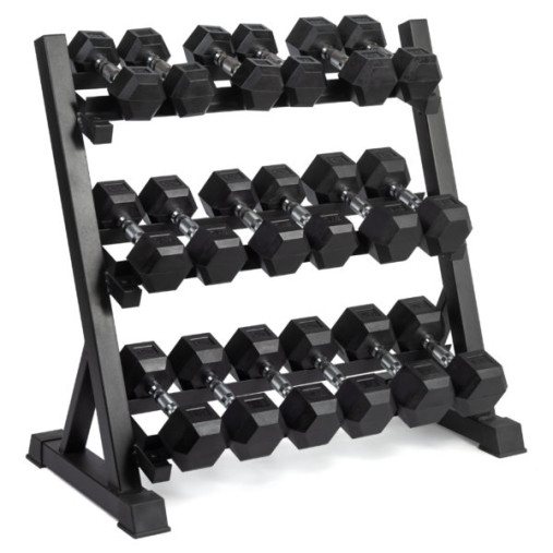 Стойка для гантелей VictoryFit VF-D4001 трехъярусная (на 8-10 пар, гексагональных или термополиуретановых)