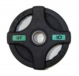 Диск олимпийский обрезиненный черный с двумя хватами 10 кг Original Fit.Tools ф50 мм