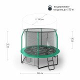 Батут UNIX line 8 ft (2.44 м) SUPREME GAME (green)